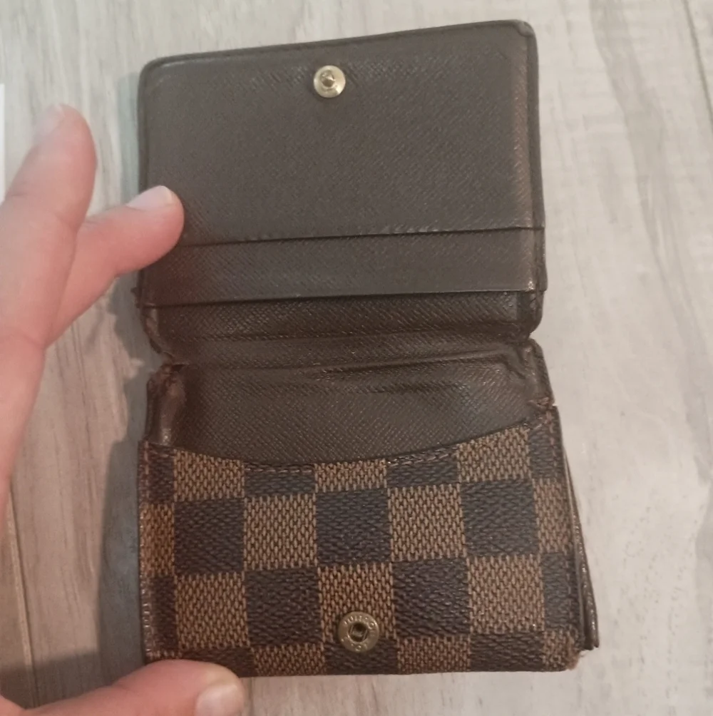 LOUIS VUITTON Coin Case Ludlow Damier Ebene Brown PVC Mens